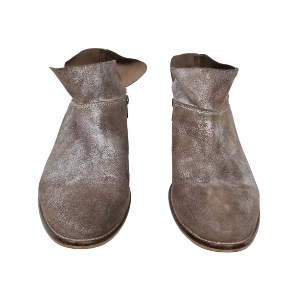 Seychelles "Snare" Metallic Pewter Ankle Booties Sz 8.5 - Picture 2 of 10